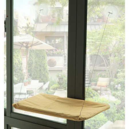 Pawsmark Window Mounted Window Perch Cat Resting Bed Hanging Seat Shelf Pet Hammock QI003727